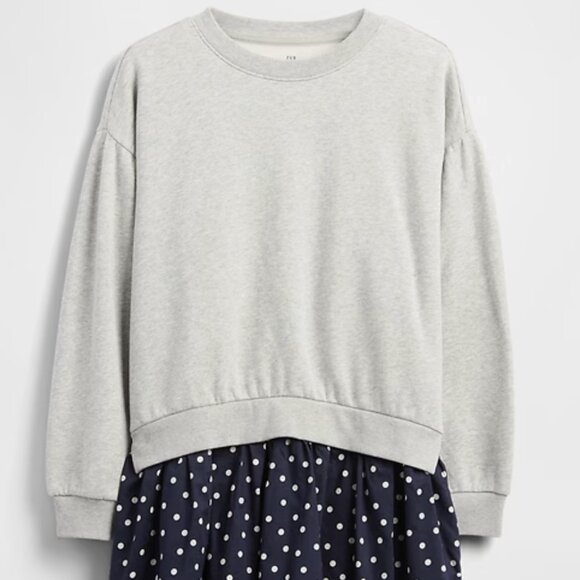 NWT Kids Soft Pleated Sweatshirt Dress - Mixed Media- Girls Size M. - Picture 1 of 3